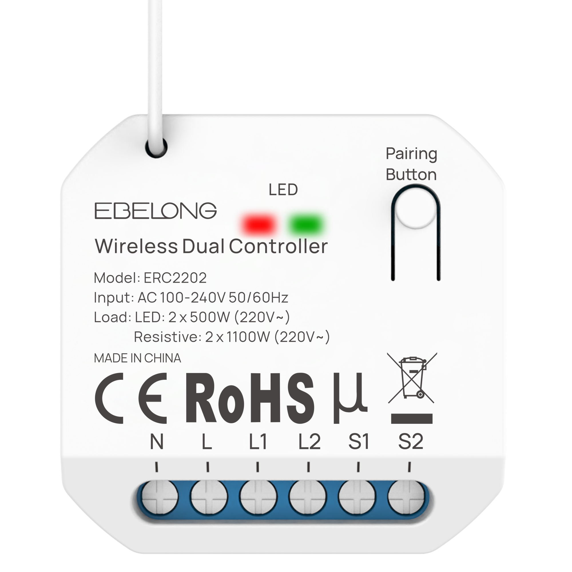 Receptor Kinelux Pro — Control Híbrido 2 Canales (500Wx2)