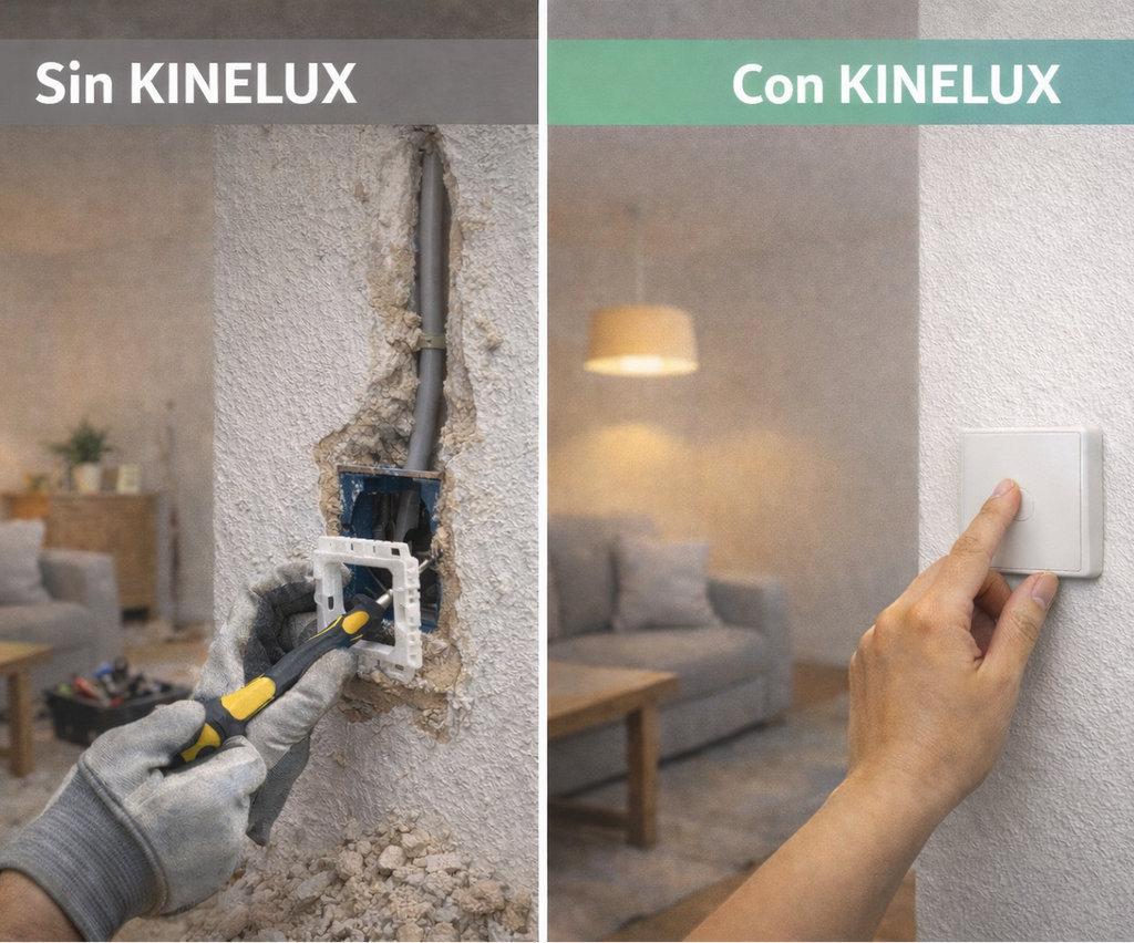 Kit Interruptor Inalámbrico Kinelux 1 Tecla + 1 Módulo Receptor – Sin Obras