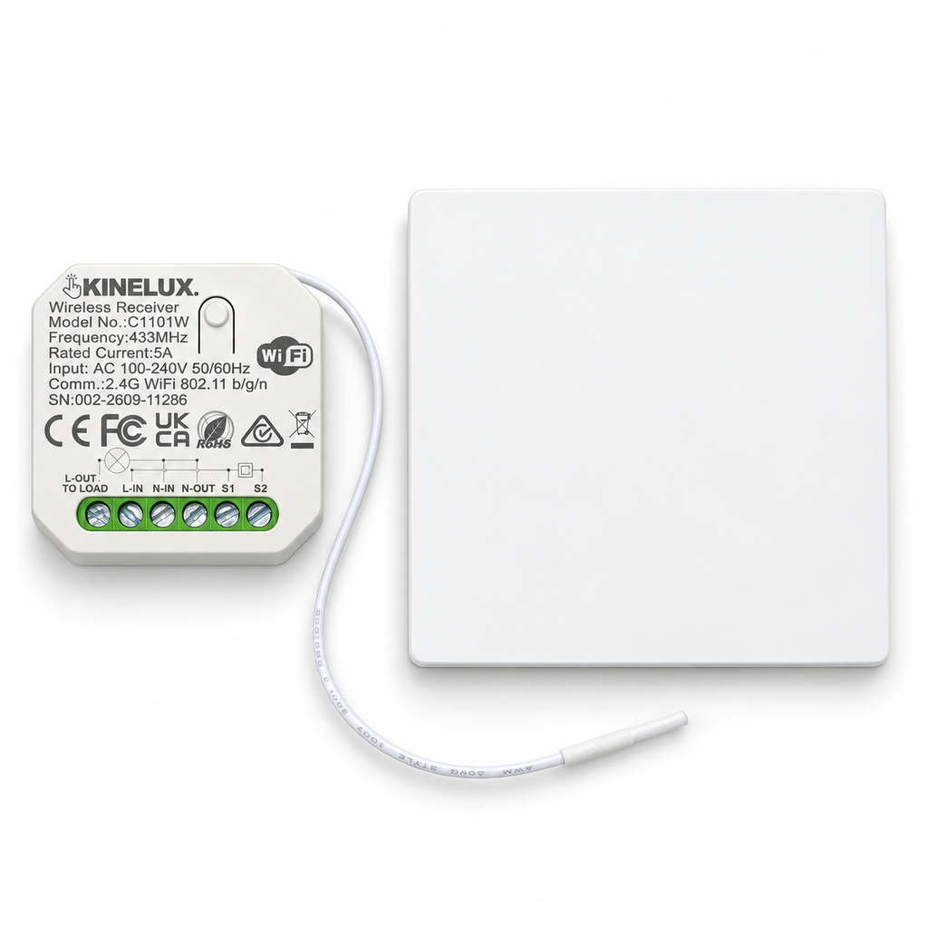 Kit Kinelux: interruptor inalámbrico autoalimentado y receptor